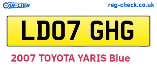 LD07GHG are the vehicle registration plates.