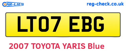 LT07EBG are the vehicle registration plates.