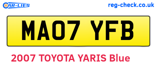 MA07YFB are the vehicle registration plates.