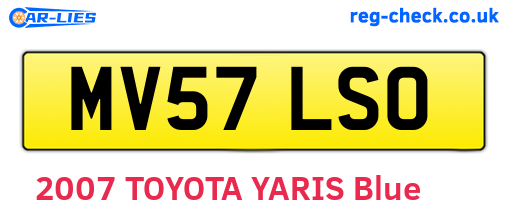MV57LSO are the vehicle registration plates.