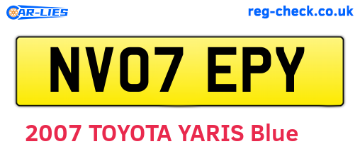 NV07EPY are the vehicle registration plates.