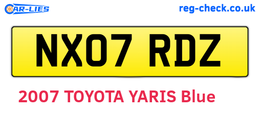 NX07RDZ are the vehicle registration plates.