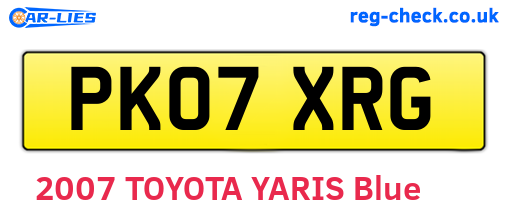 PK07XRG are the vehicle registration plates.