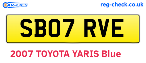 SB07RVE are the vehicle registration plates.