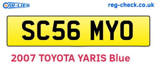 SC56MYO are the vehicle registration plates.