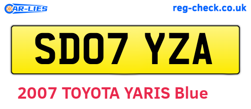 SD07YZA are the vehicle registration plates.