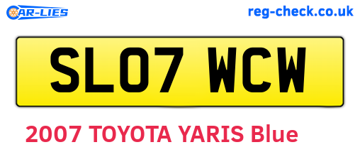 SL07WCW are the vehicle registration plates.