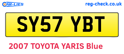SY57YBT are the vehicle registration plates.