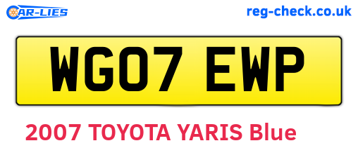 WG07EWP are the vehicle registration plates.
