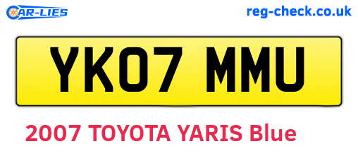 YK07MMU are the vehicle registration plates.
