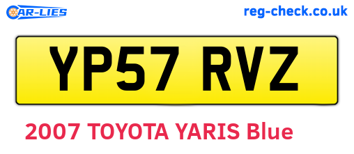 YP57RVZ are the vehicle registration plates.