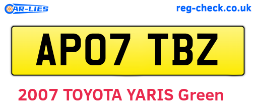 AP07TBZ are the vehicle registration plates.