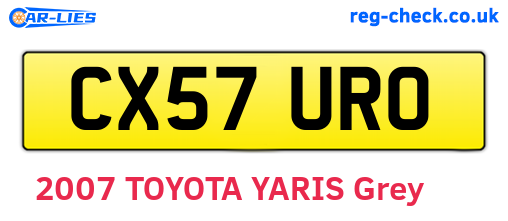 CX57URO are the vehicle registration plates.