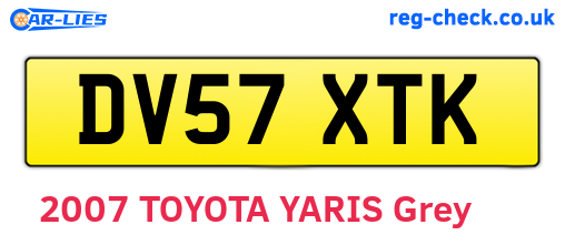 DV57XTK are the vehicle registration plates.