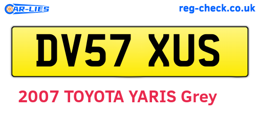 DV57XUS are the vehicle registration plates.