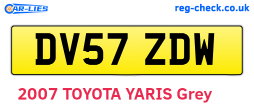 DV57ZDW are the vehicle registration plates.