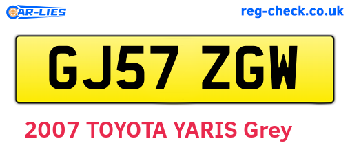 GJ57ZGW are the vehicle registration plates.
