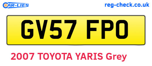 GV57FPO are the vehicle registration plates.