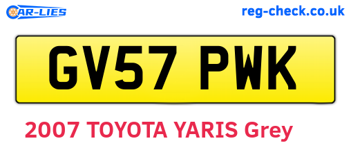 GV57PWK are the vehicle registration plates.