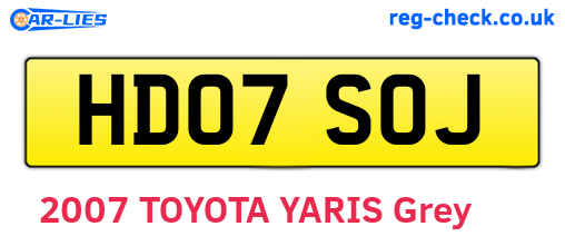 HD07SOJ are the vehicle registration plates.