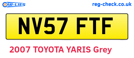 NV57FTF are the vehicle registration plates.