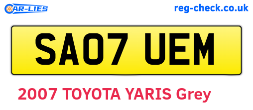 SA07UEM are the vehicle registration plates.