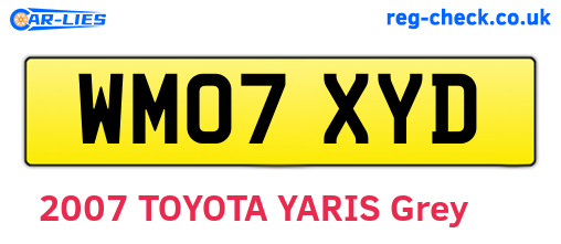 WM07XYD are the vehicle registration plates.