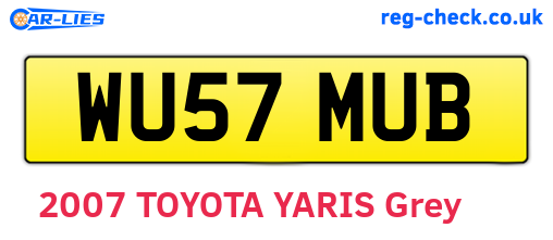 WU57MUB are the vehicle registration plates.