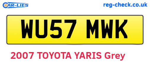 WU57MWK are the vehicle registration plates.