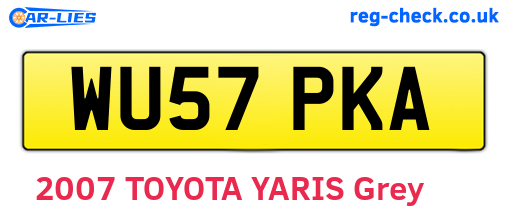 WU57PKA are the vehicle registration plates.