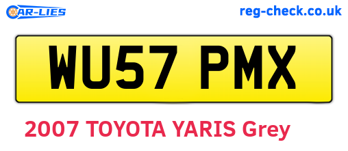 WU57PMX are the vehicle registration plates.