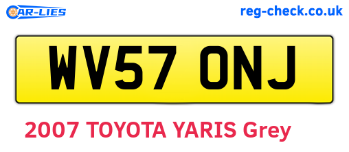 WV57ONJ are the vehicle registration plates.