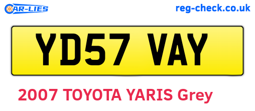 YD57VAY are the vehicle registration plates.