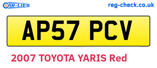 AP57PCV are the vehicle registration plates.
