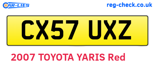 CX57UXZ are the vehicle registration plates.