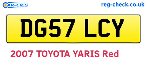 DG57LCY are the vehicle registration plates.