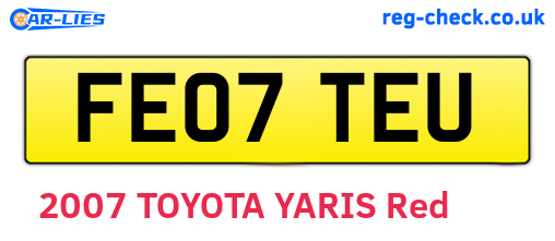 FE07TEU are the vehicle registration plates.