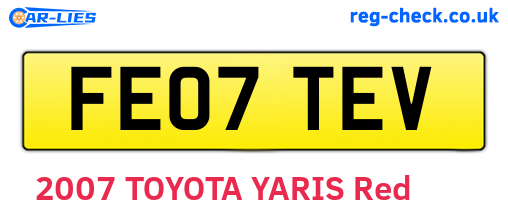 FE07TEV are the vehicle registration plates.