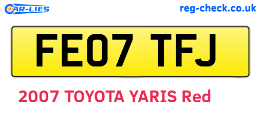 FE07TFJ are the vehicle registration plates.