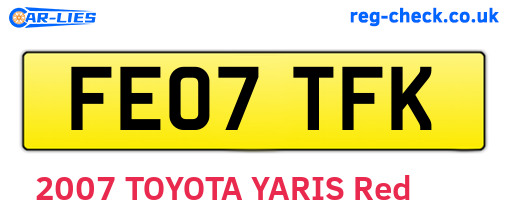 FE07TFK are the vehicle registration plates.