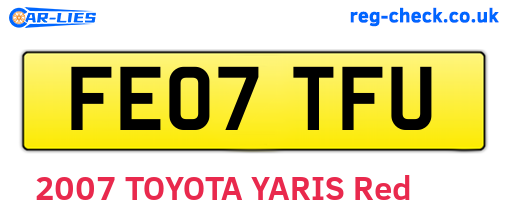 FE07TFU are the vehicle registration plates.