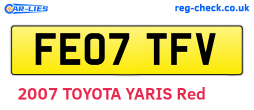 FE07TFV are the vehicle registration plates.