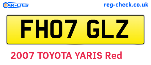 FH07GLZ are the vehicle registration plates.