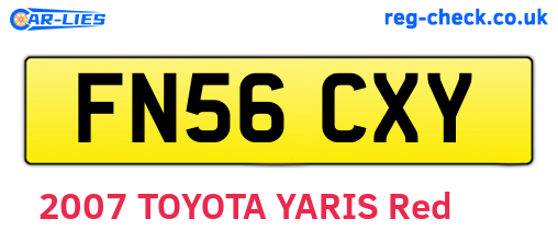FN56CXY are the vehicle registration plates.
