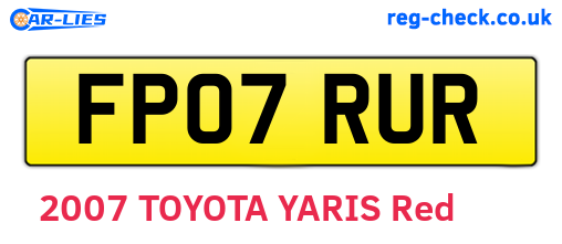 FP07RUR are the vehicle registration plates.