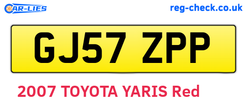 GJ57ZPP are the vehicle registration plates.