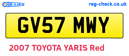 GV57MWY are the vehicle registration plates.
