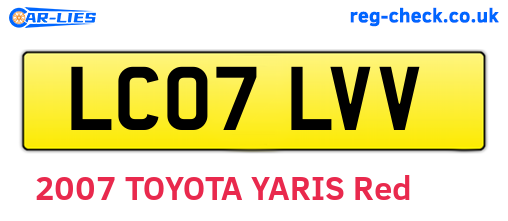 LC07LVV are the vehicle registration plates.