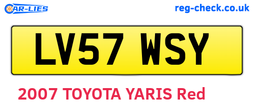 LV57WSY are the vehicle registration plates.