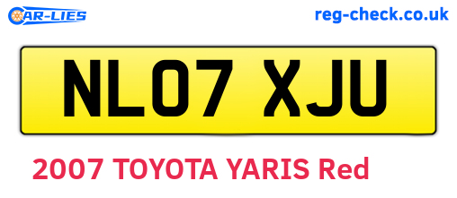 NL07XJU are the vehicle registration plates.